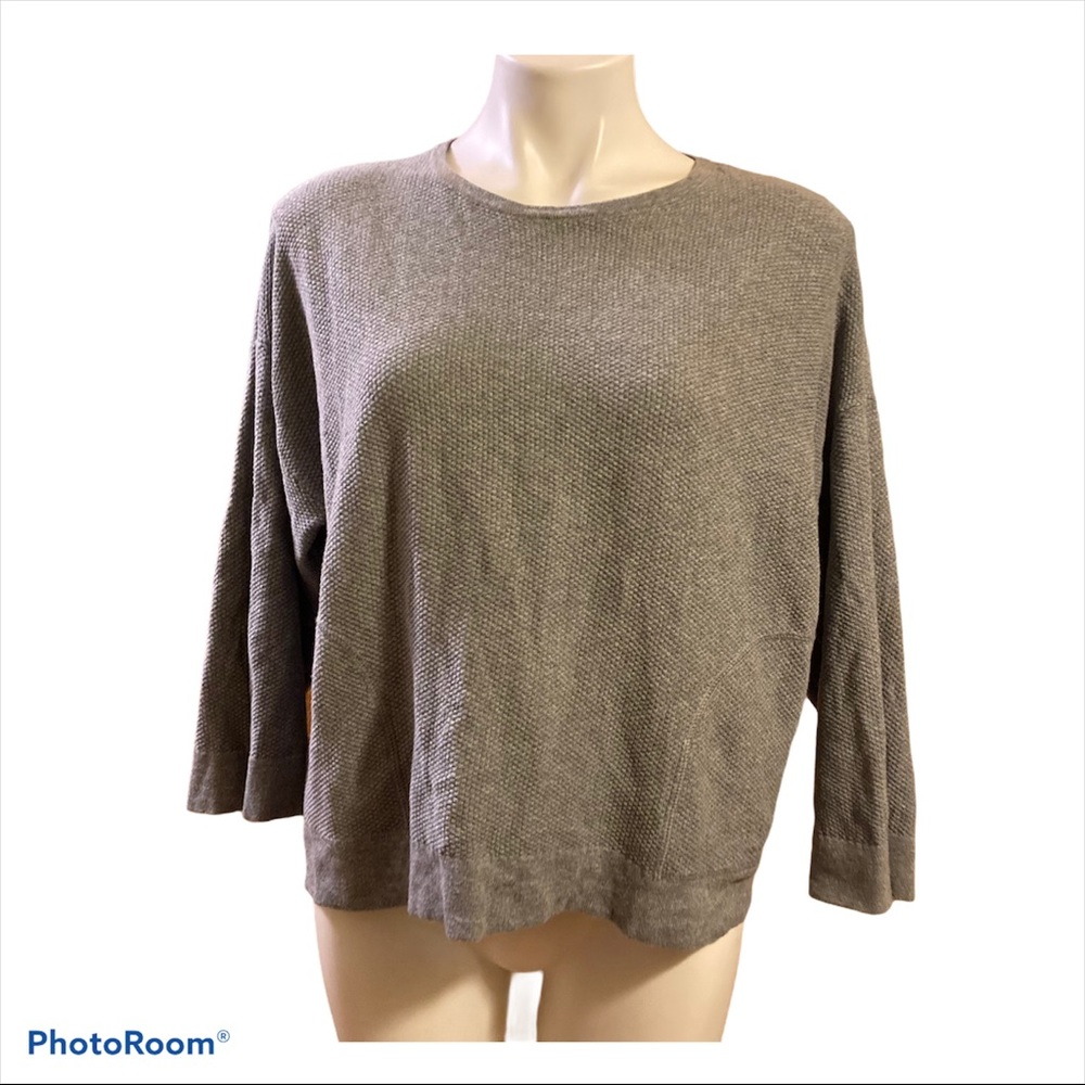 J. Jill/Pure Jill Gray thermal pocketed shirt minimalist